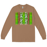 Toasted Coconut Western St. Patrick's Shamrock Cross Leopard Brushstroke Long Sleeve Tee - Artiststas