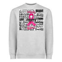 Heather Grey breast cancer nobody fights alone Heavyweight Sweatshirt - JahusDesignShop