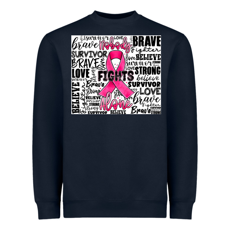 Breast Cancer Nobody Fights Alone Heavyweight Sweatshirt by JahusDesignShop | Teevron