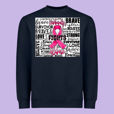 Breast Cancer Nobody Fights Alone Heavyweight Sweatshirt Designed By Jahusdesignshop