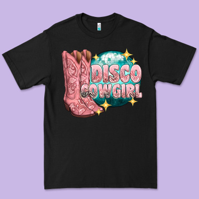 Premium Tee western disco cowgirl