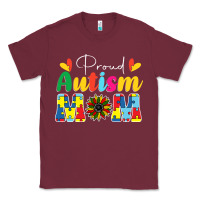 Burgundy Proud Autism Mom sunflower Classic Tee - CowhideDigitalArt