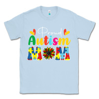 Dusty Blue Proud Autism Mom sunflower Classic Tee - CowhideDigitalArt