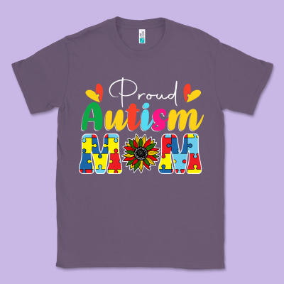 Proud Autism Mom Sunflower Classic Tee Designed By Cowhidedigitalart