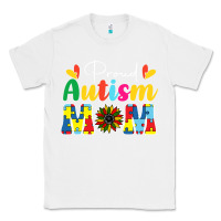 White Proud Autism Mom sunflower Classic Tee - CowhideDigitalArt