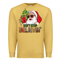 Antique Gold Don't Stop Believing Santa Premium Sweatshirt - BundleAndBundleShop