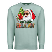 Seafoam Don't Stop Believing Santa Premium Sweatshirt - BundleAndBundleShop
