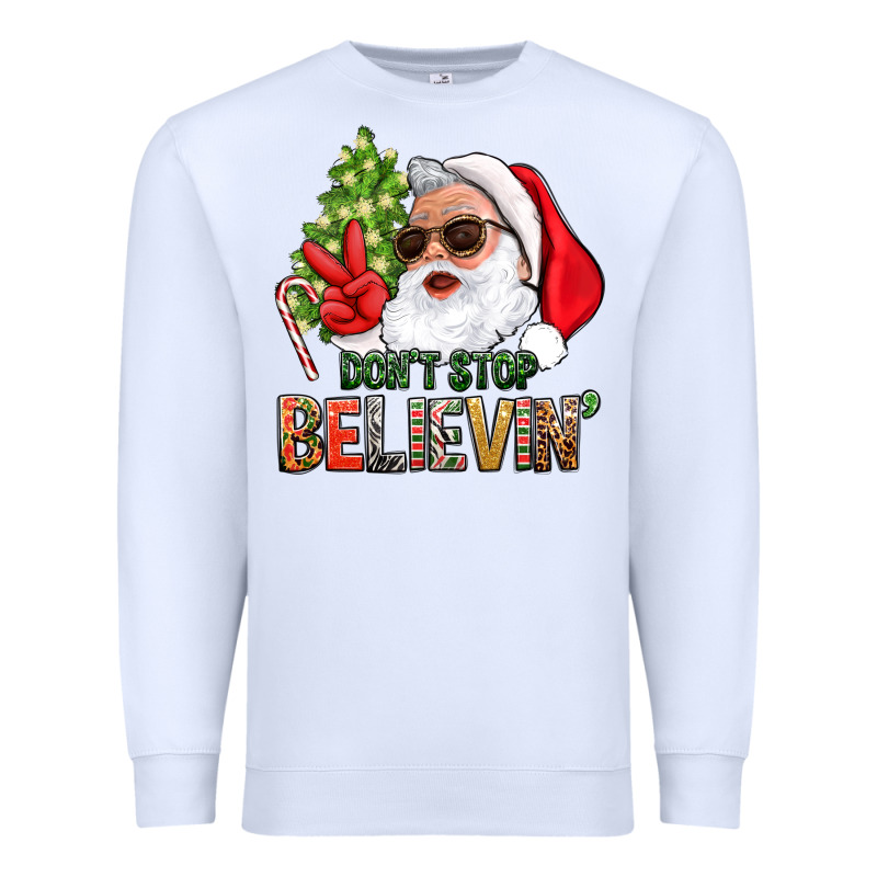 Don't Stop Believing Santa Premium Sweatshirt by BundleAndBundleShop | Teevron
