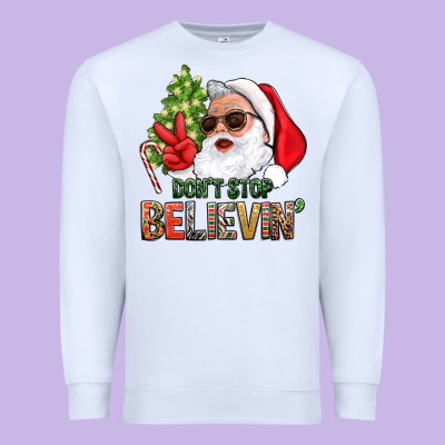 Don't Stop Believing Santa Premium Sweatshirt Designed By Bundleandbundleshop