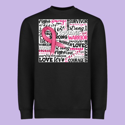 Breast Cancer Ribbon Heavyweight Sweatshirt Designed By Jahusdesignshop