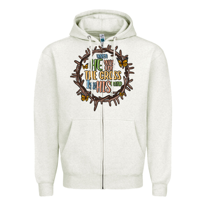 When He Was One The Cross I Was One His Mind Zipper Hoodie by MaliasSmallBusiness | Teevron