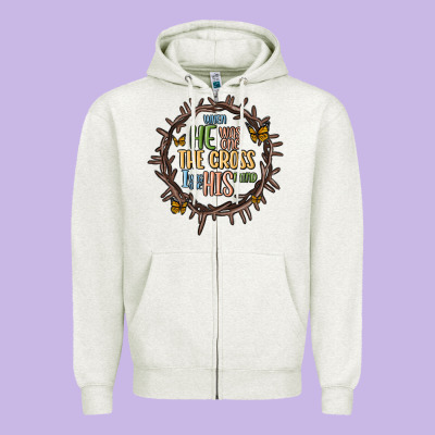 When He Was One The Cross I Was One His Mind Zipper Hoodie Designed By Maliassmallbusiness