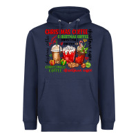 Navy Christmas coffee Heavyweight Hoodie - MaliasSmallBusiness