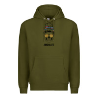 Army Green Western Glitter Aztec Patterned Mom Skull Premium Hoodie - Bettercallsaul