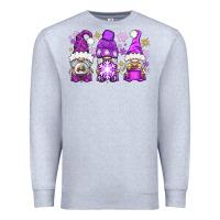 Heather Grey Purple Winter Gnomies Premium Sweatshirt - BundleAndBundleShop