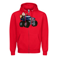 Red easter sports Zipper Hoodie - MaliasSmallBusiness