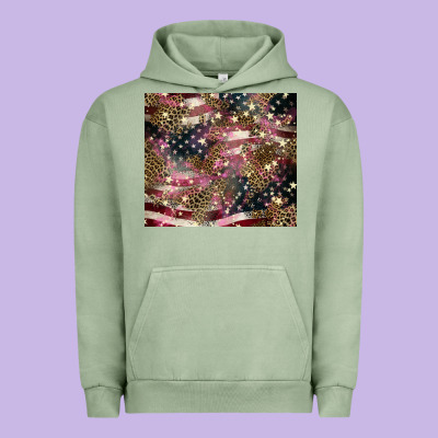 American Flag Leopard Pinktumbler Urban Hoodie Designed By Howdyjamesfarm