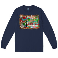 Navy merry christmas western boots Long Sleeve Tee - AdoDesignShop