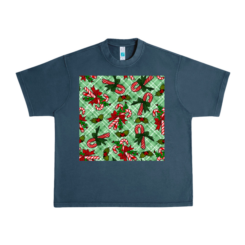 Christmas Candy Cane Seamless Pattern Urban Heavy Tee by BundleAndBundleShop | Teevron