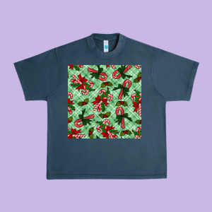 Christmas Candy Cane Seamless Pattern Urban Heavy Tee Designed By Bundleandbundleshop