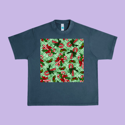 Christmas Candy Cane Seamless Pattern Urban Heavy Tee Designed By Bundleandbundleshop