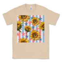 Mushroom patriotic sunflowers stripes and stars seamless patrern Classic Tee - BundleAndBundleShop