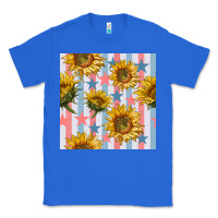 True Royal patriotic sunflowers stripes and stars seamless patrern Classic Tee - BundleAndBundleShop