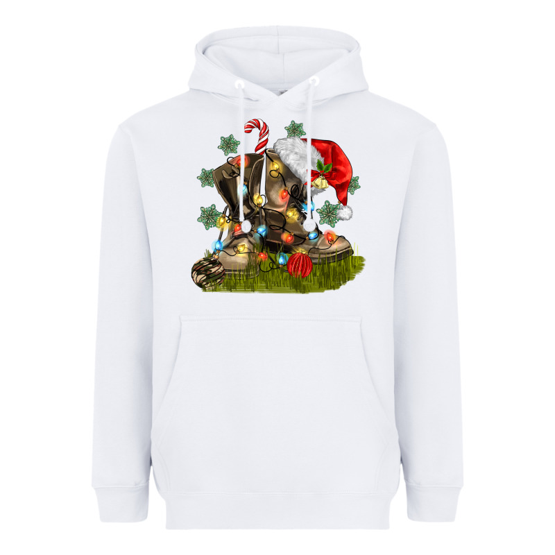 Christmas Soldier Veteran Boots Heavyweight Hoodie by MaliasSmallBusiness | Teevron