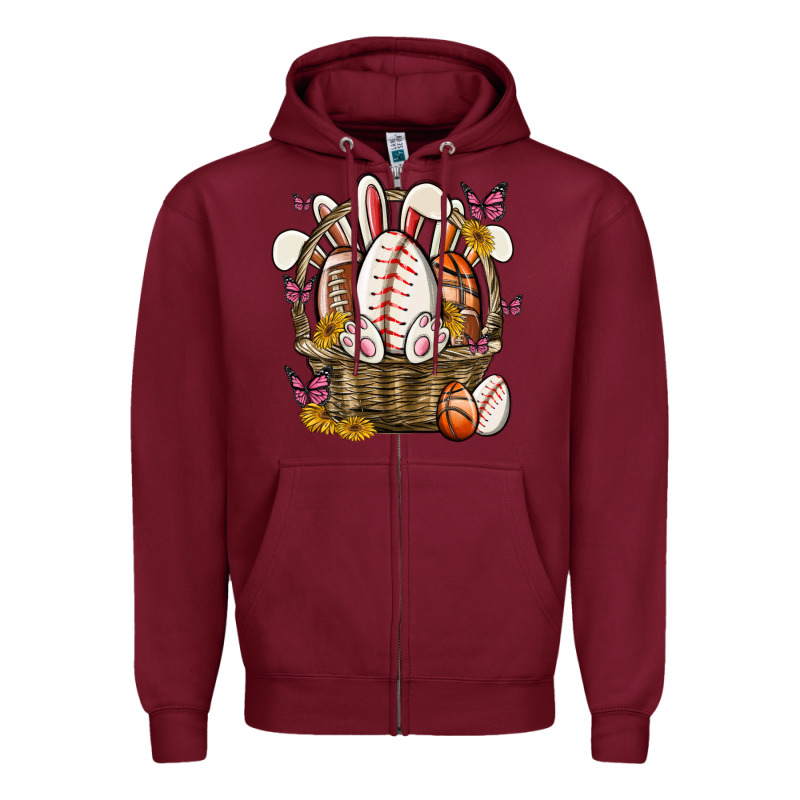 Easter Basket Sports Zipper Hoodie by MaliasSmallBusiness | Teevron