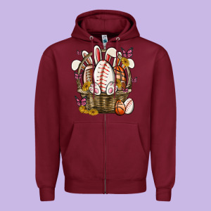 Easter Basket Sports Zipper Hoodie Designed By Maliassmallbusiness