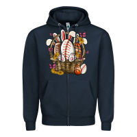 Navy easter basket sports Zipper Hoodie - MaliasSmallBusiness