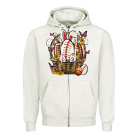 Oatmeal Heather easter basket sports Zipper Hoodie - MaliasSmallBusiness