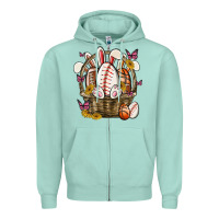 Seafoam easter basket sports Zipper Hoodie - MaliasSmallBusiness