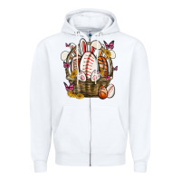 White easter basket sports Zipper Hoodie - MaliasSmallBusiness