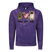 Cloud Purple peace love pug Vintage Hoodie - JahusDesignShop