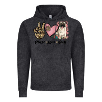 Vintage Black peace love pug Vintage Hoodie - JahusDesignShop