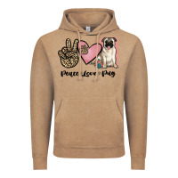 Vintage Coffee peace love pug Vintage Hoodie - JahusDesignShop