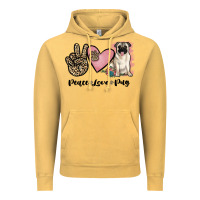 Vintage Mustard peace love pug Vintage Hoodie - JahusDesignShop