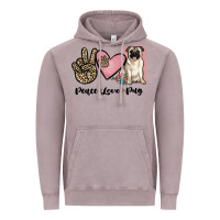 Vintage Zinc peace love pug Vintage Hoodie - JahusDesignShop