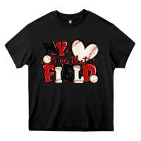 Black my heart is on that field baseball Heavy Core Tee - MaliasSmallBusiness