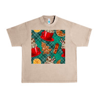 French Oak christmas hot chocolate and cookie seamless pattern Urban Heavy Tee - BundleAndBundleShop
