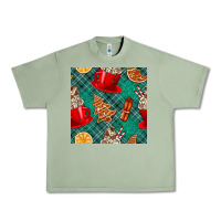 Oil Green christmas hot chocolate and cookie seamless pattern Urban Heavy Tee - BundleAndBundleShop