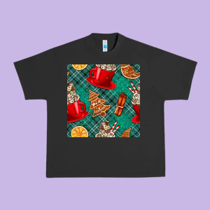 Christmas Hot Chocolate And Cookie Seamless Pattern Urban Heavy Tee Designed By Bundleandbundleshop