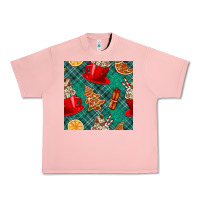 Salmon christmas hot chocolate and cookie seamless pattern Urban Heavy Tee - BundleAndBundleShop