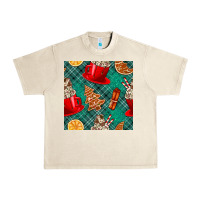 Sandshell christmas hot chocolate and cookie seamless pattern Urban Heavy Tee - BundleAndBundleShop