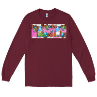 Burgundy Western Easter Day Gnomes With Eggs Long Sleeve Tee - Artiststas