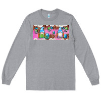 Heather Grey Western Easter Day Gnomes With Eggs Long Sleeve Tee - Artiststas