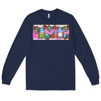 Navy Western Easter Day Gnomes With Eggs Long Sleeve Tee - Artiststas