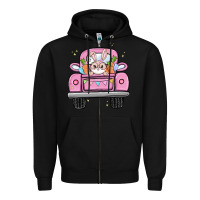Black easter bunny and truck Zipper Hoodie - MaliasSmallBusiness