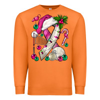 Carrot Pink Christmas Breast Cancer Ribbon Volleyball Premium Sweatshirt - BundleAndBundleShop